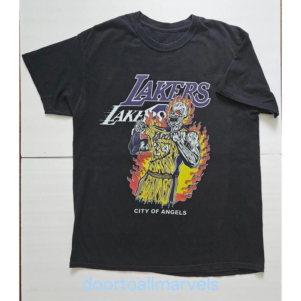 Warren Lotas Kobe Bryant Flame Tee Lakers City Of Angels T-Shirt Clean